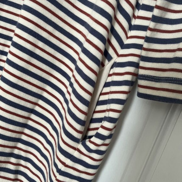 Marine Layer April Dress Womens Large Striped Pockets Cotton Modal Preppy Casual - Picture 4 of 8